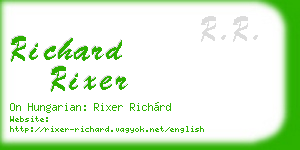 richard rixer business card