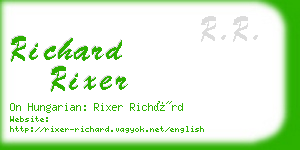 richard rixer business card